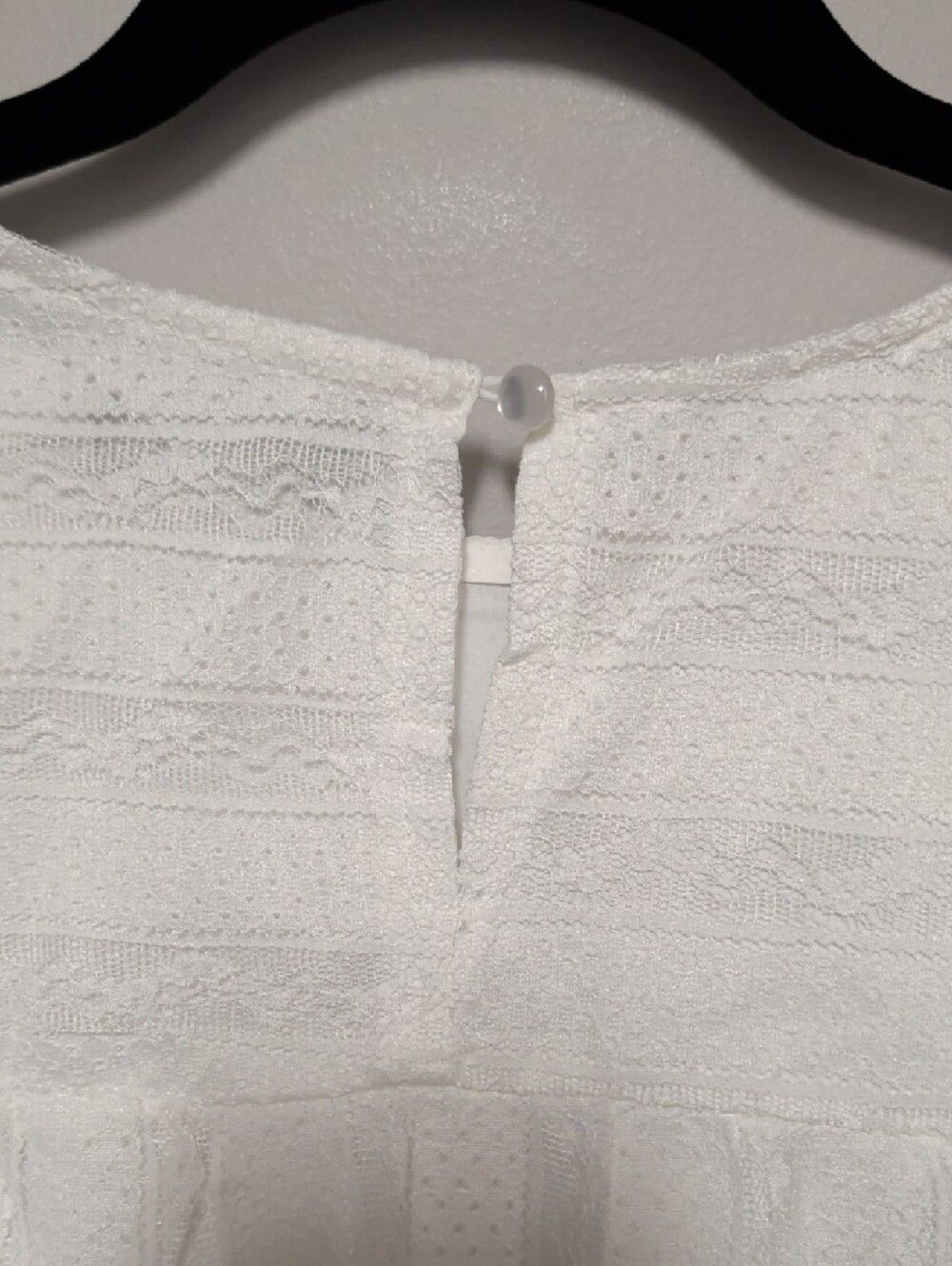 White Lace Flutter Sleeve Top - Picture 6 of 8